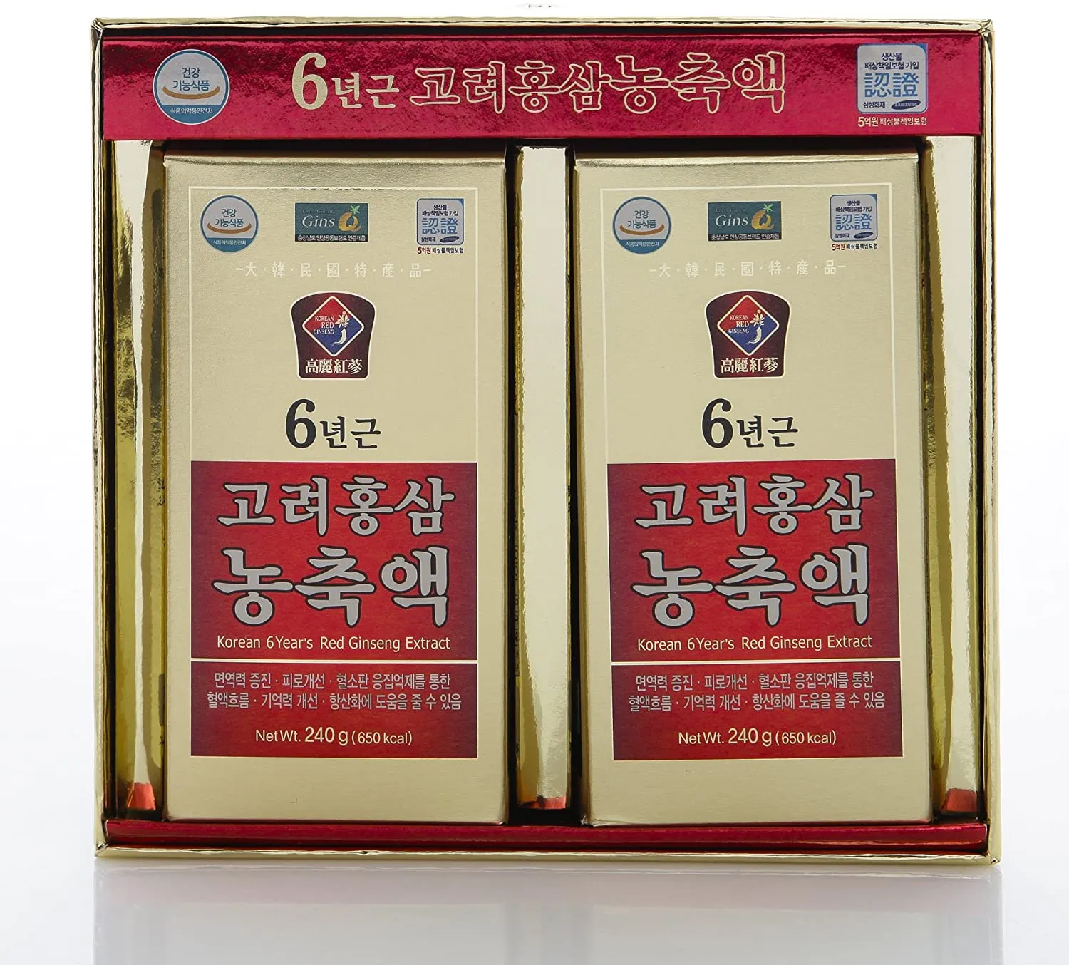 100% Pure Korean Red Ginseng Extracts Gold 6 years Roots 480g Health Supplements Foods Gifts