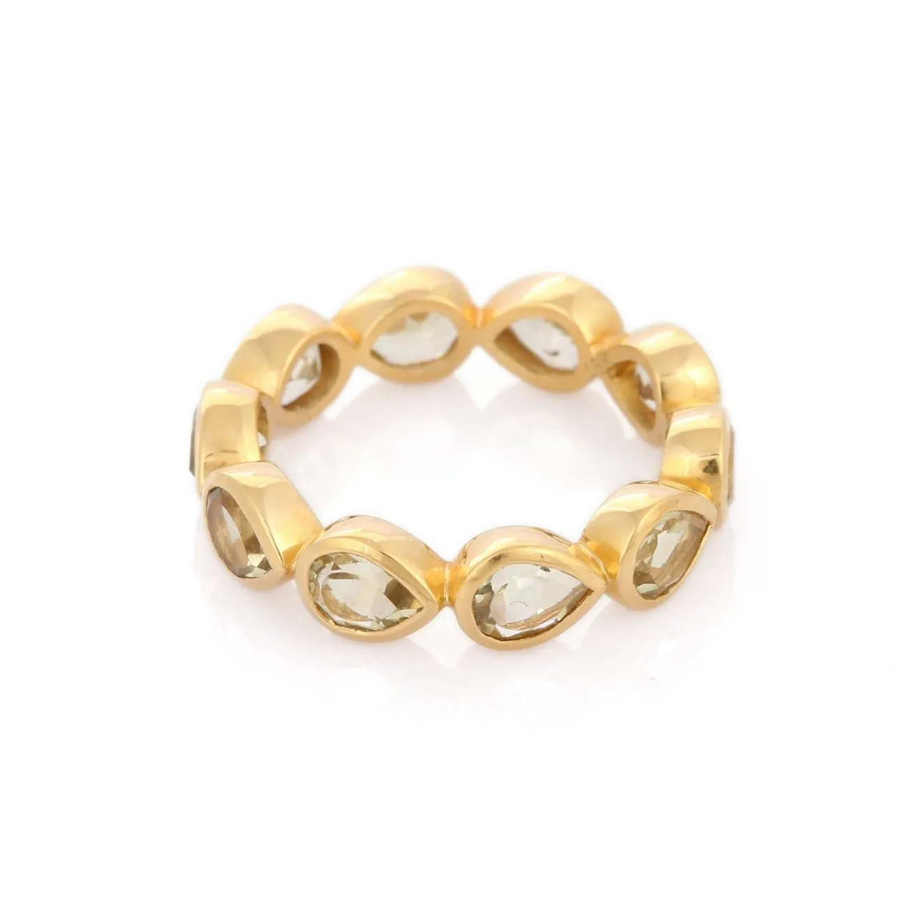 18K Gold Lemon Topaz Eternity Band