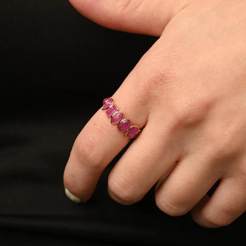 18K Gold Ruby Eternity Band