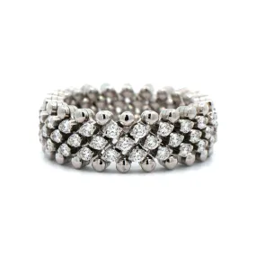 18K White Gold 5 Row Adjustable Diamond Ring