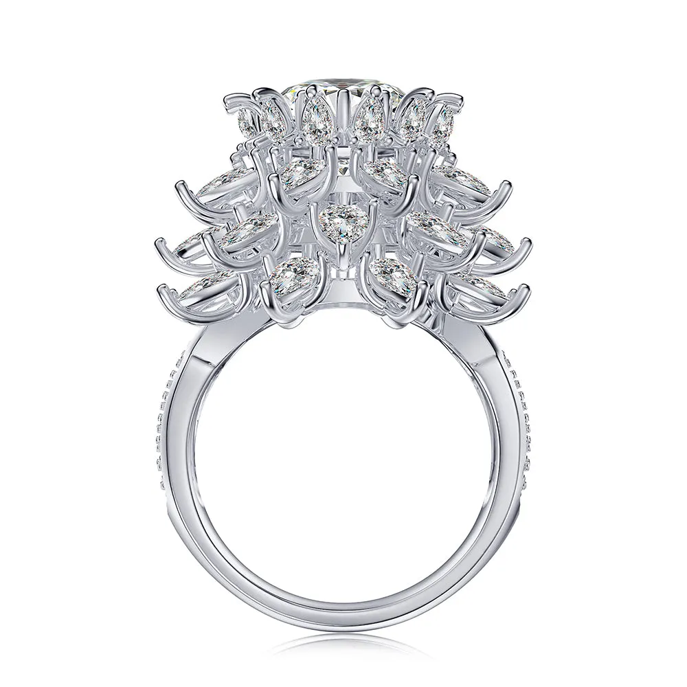 4 CT. Unique Style Prong Set Round Halo Ring