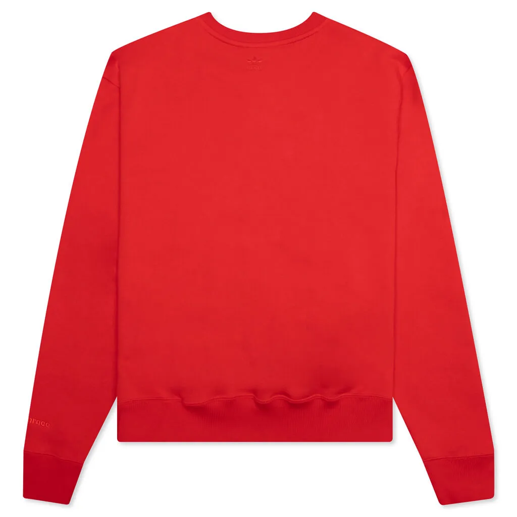 Adidas x Pharrell Williams Basics Crew - Vivid Red