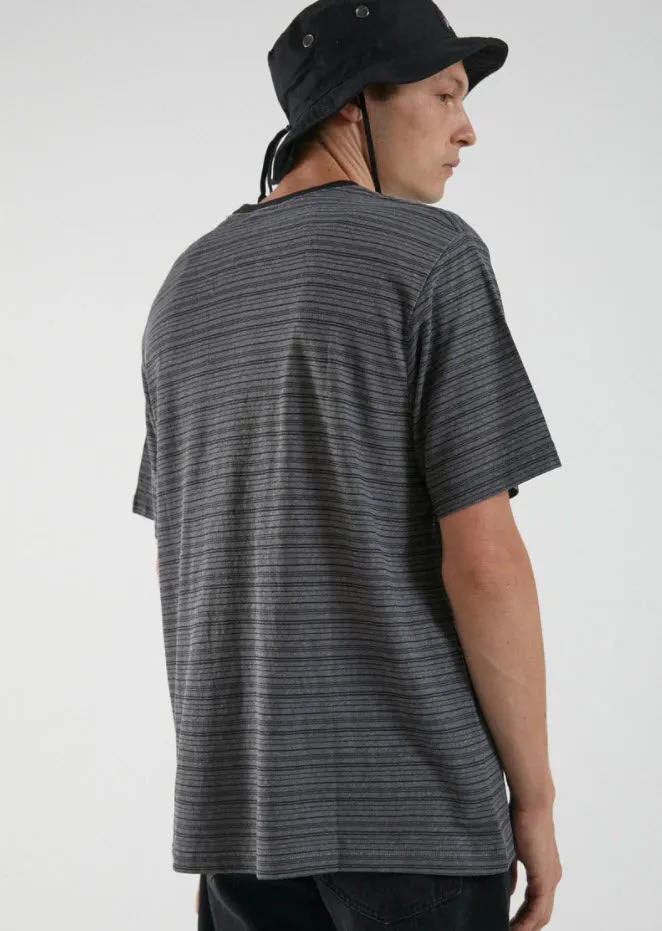 Afends Men's Exit Hemp Retro Fit Tee Gunmetal M204100