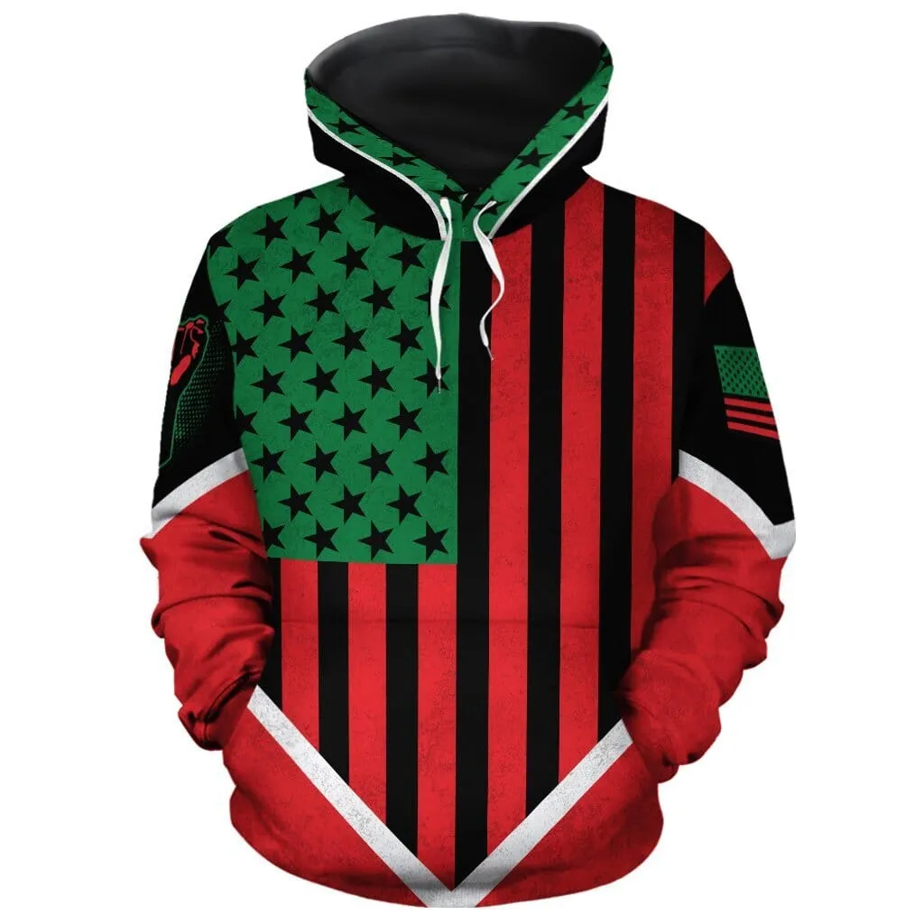 African American Flag 2 All-over Hoodie and Joggers Set