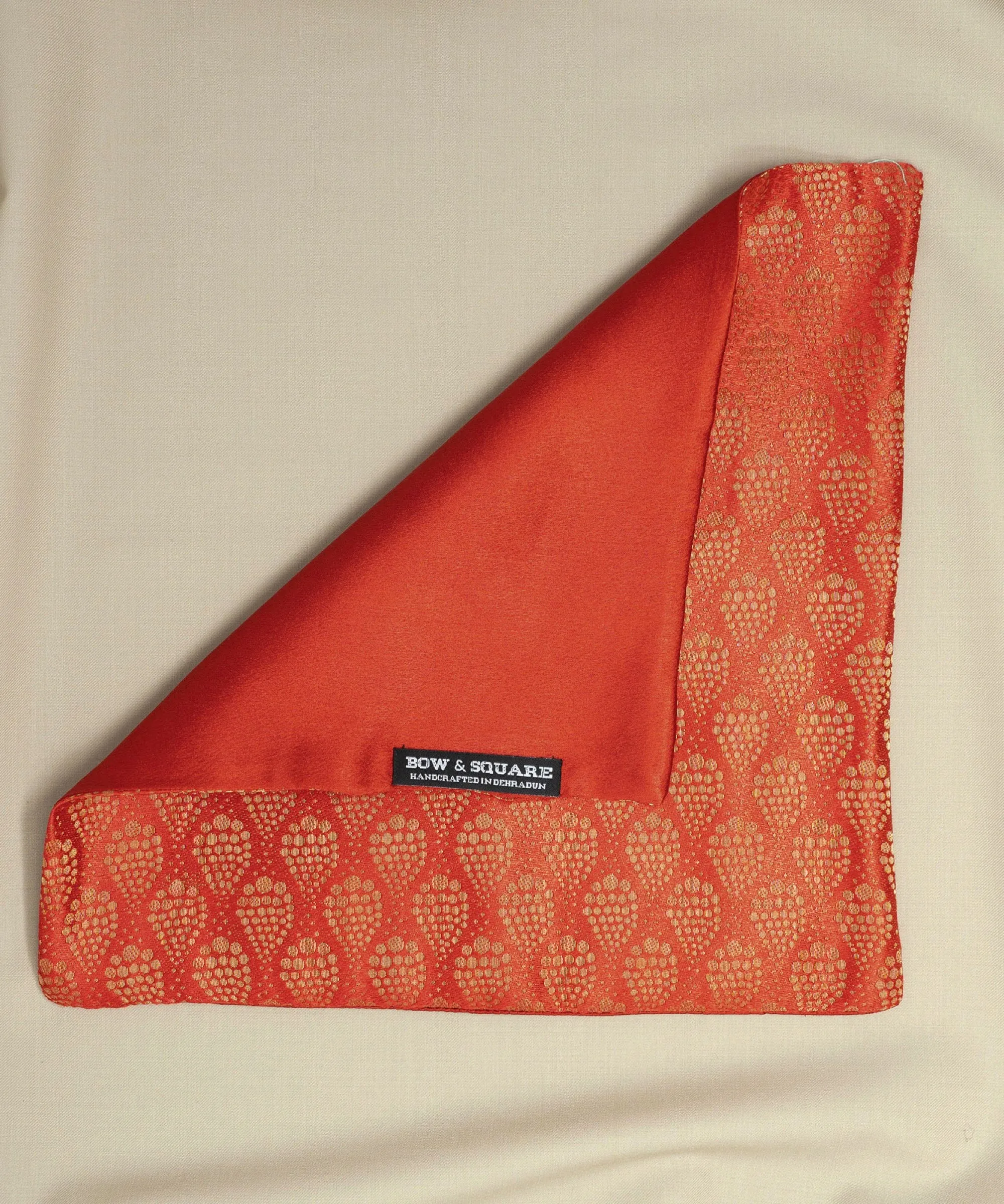 After 8  Geometric Red Pocket Square