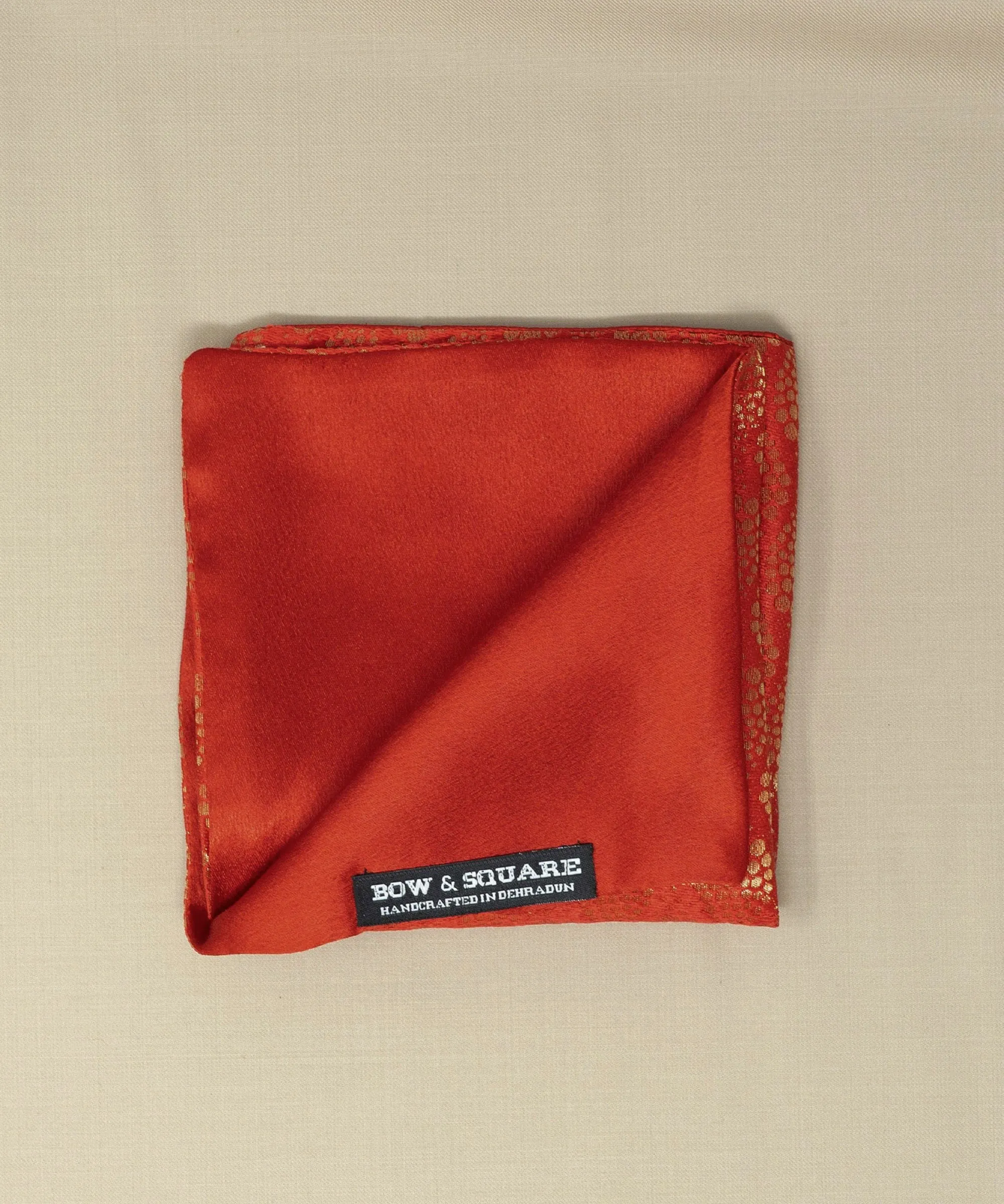 After 8  Geometric Red Pocket Square