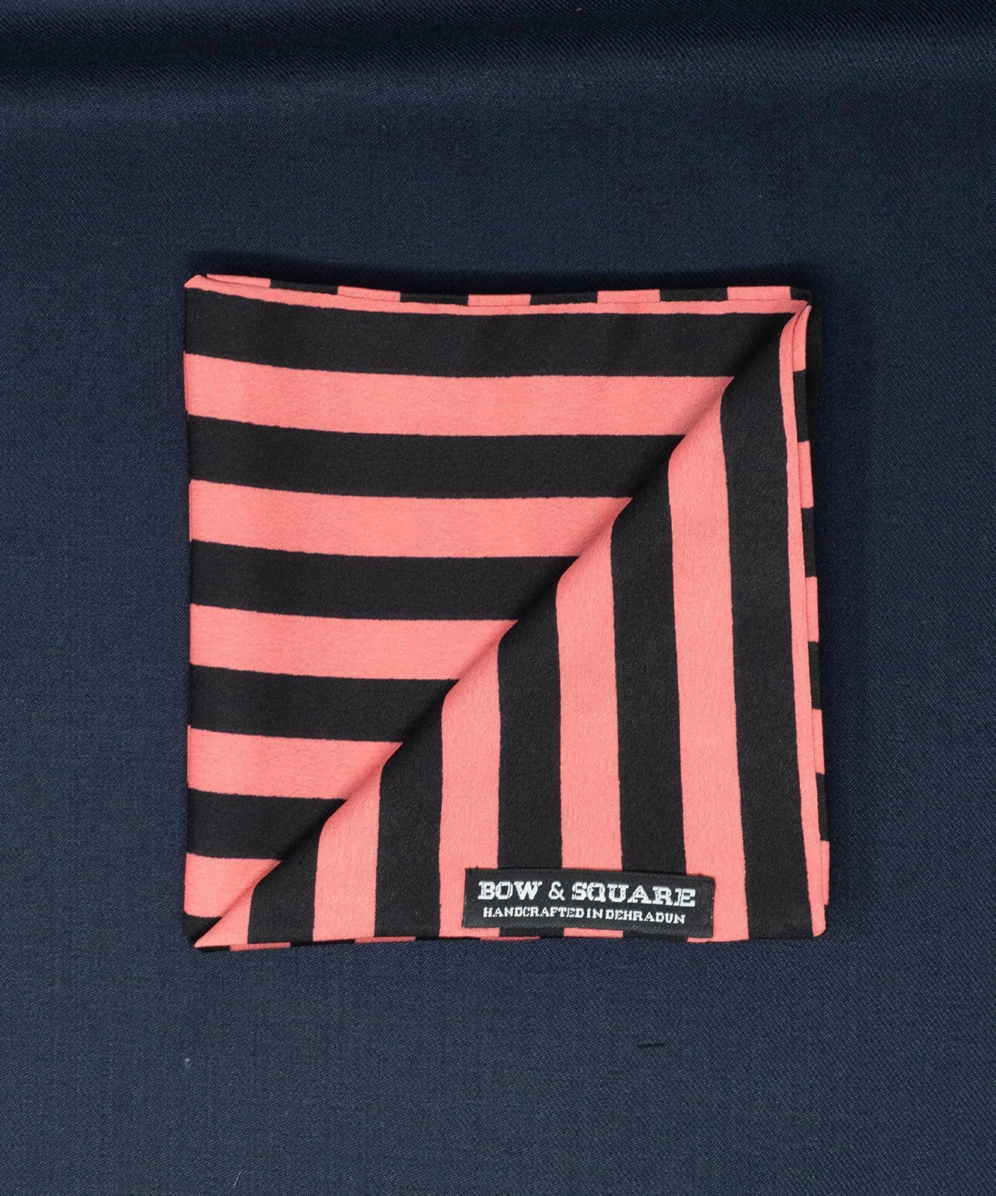 After 8 Striped Pink Pocket Square