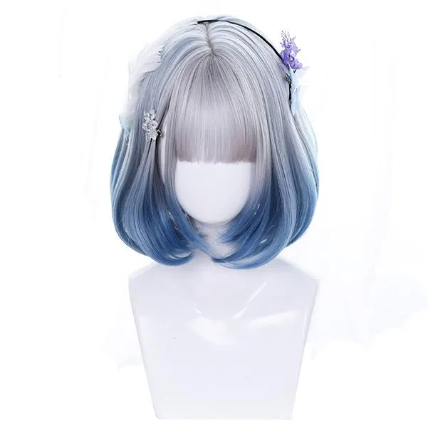 Angel Blue Silver Short Wig SD00432