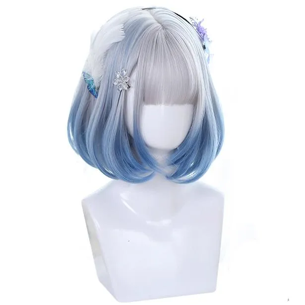 Angel Blue Silver Short Wig SD00432