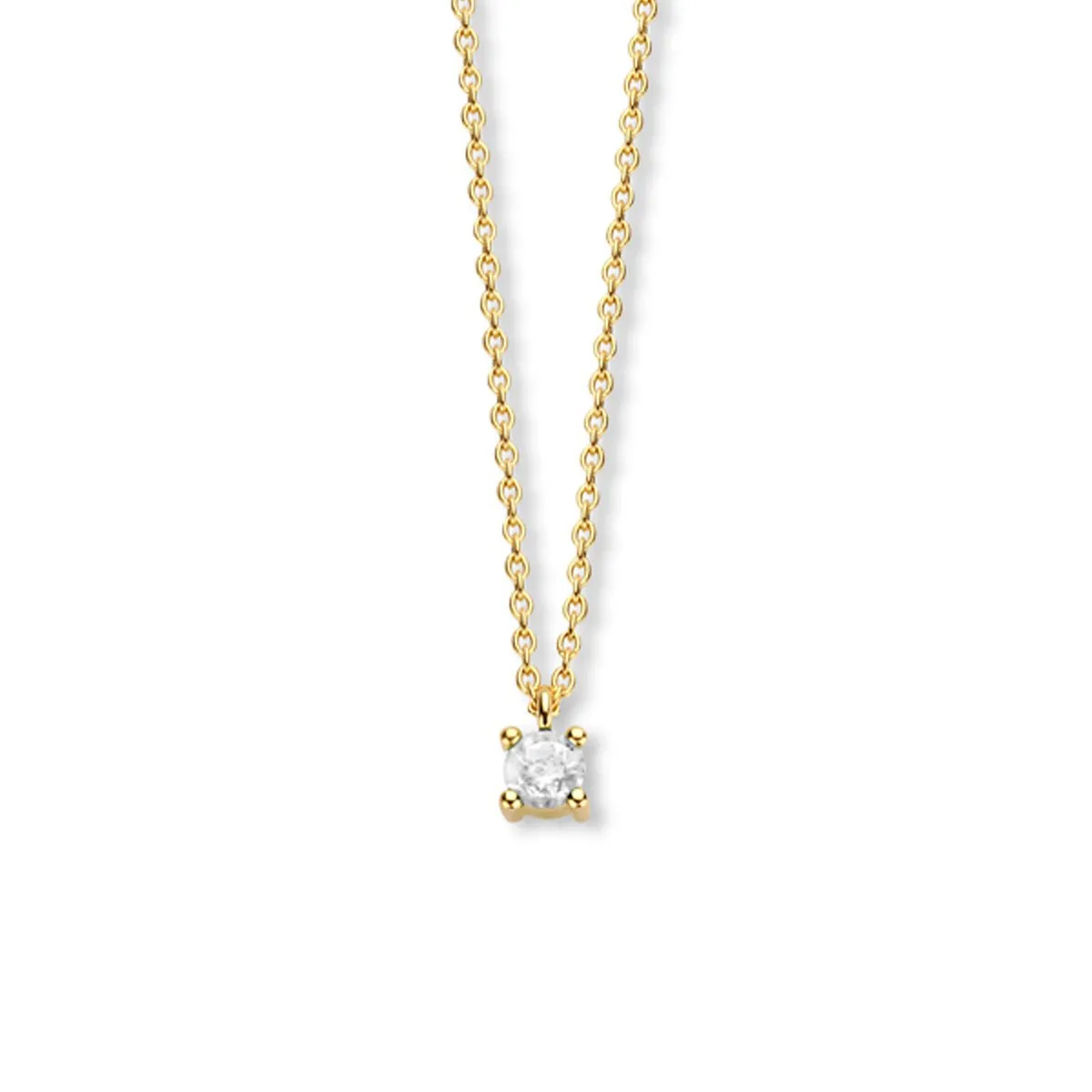 April Birthstone Necklace 14K Yellow Gold