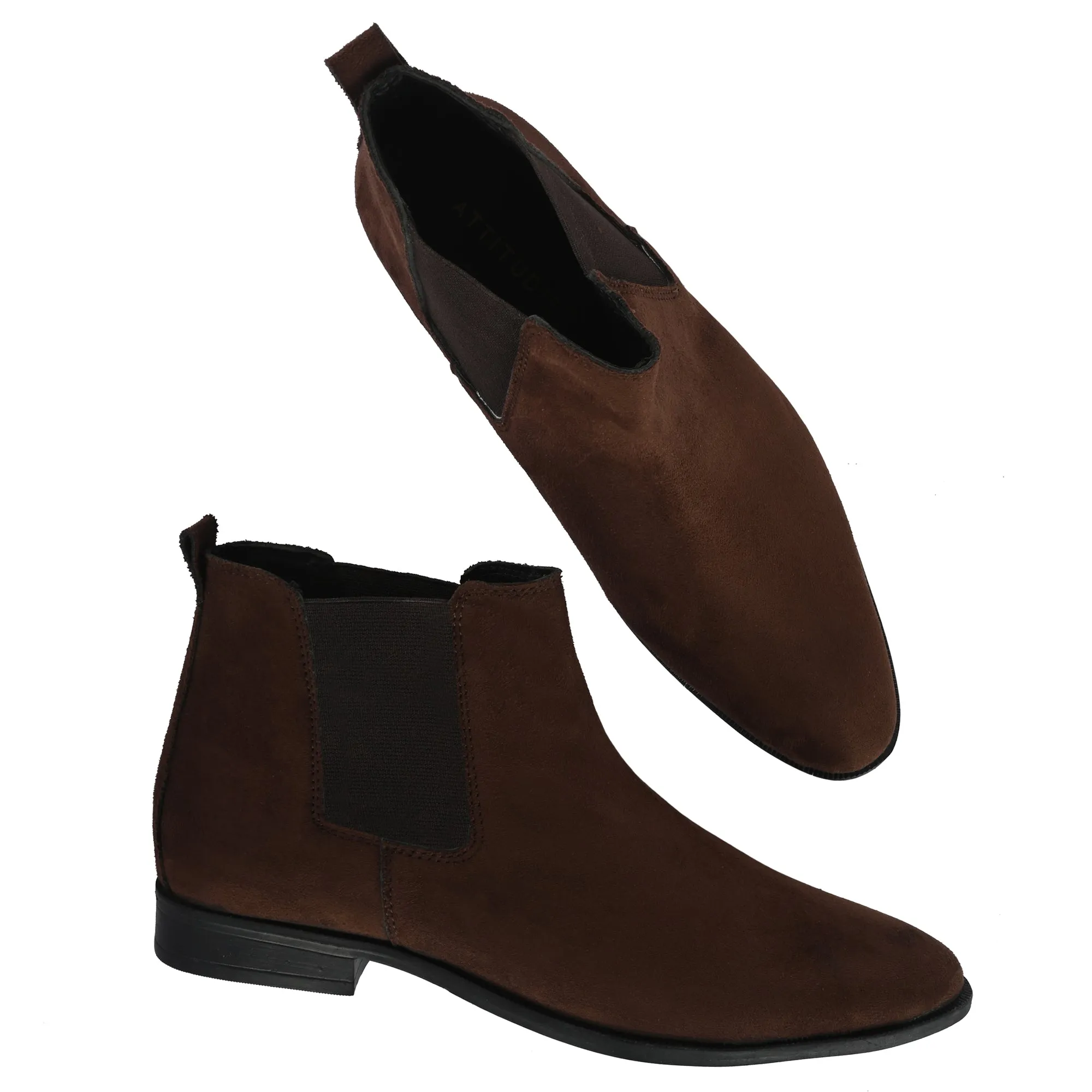 Attitudist Unisex Brown Mid Top Chelsea Boots