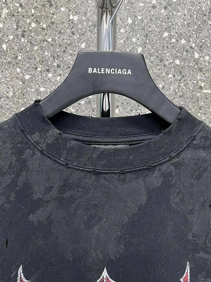 Balenciaga Paris Moon T-shirt Oversized in Black Faded