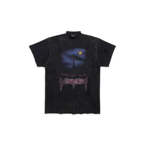 Balenciaga Paris Moon T-shirt Oversized in Black Faded