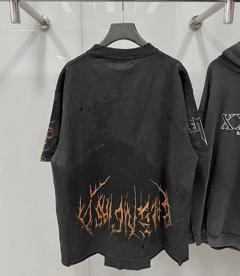 Balenciaga Paris Moon T-shirt Oversized in Black Faded