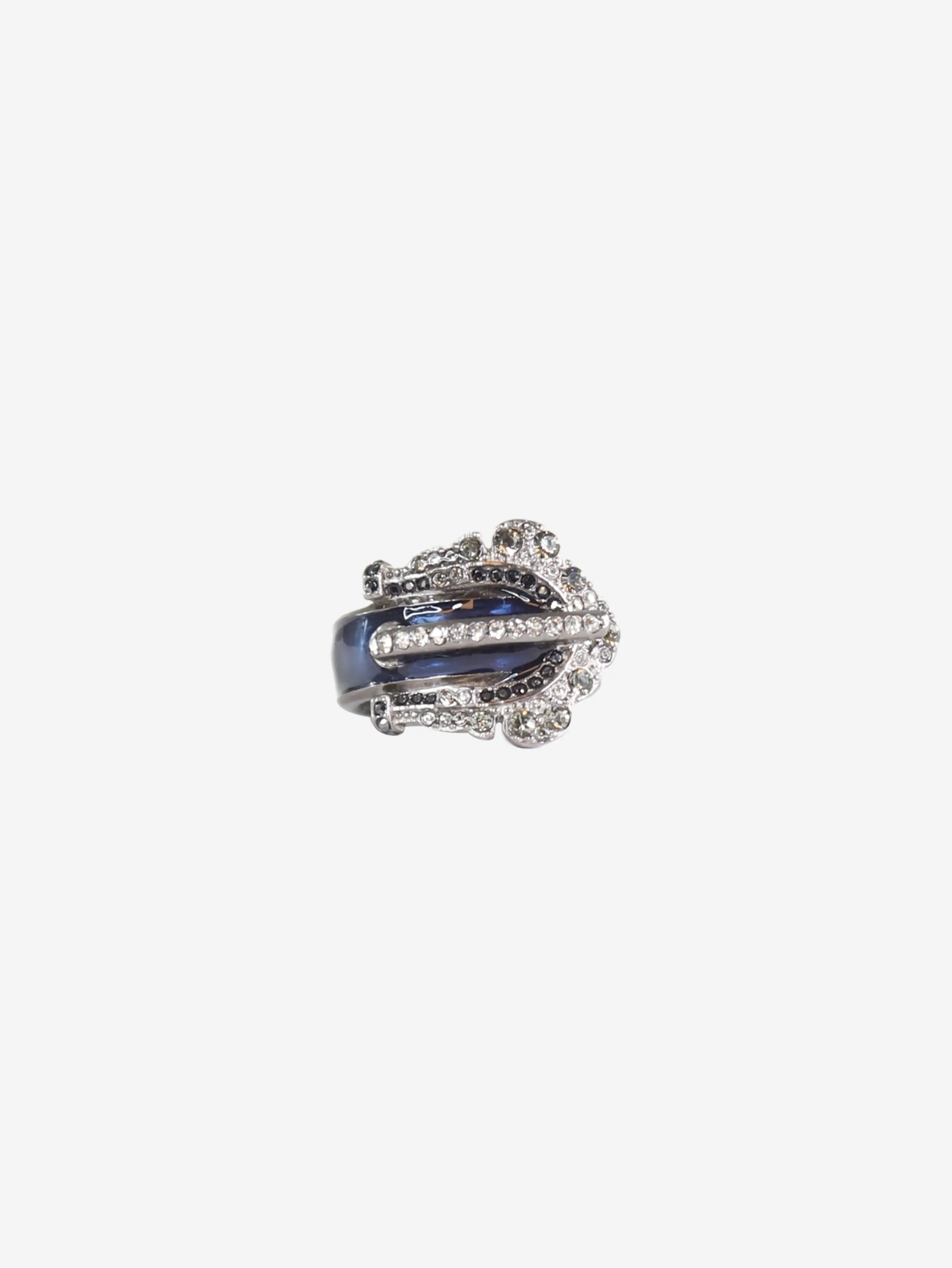 Blue bejewelled ring - size 9