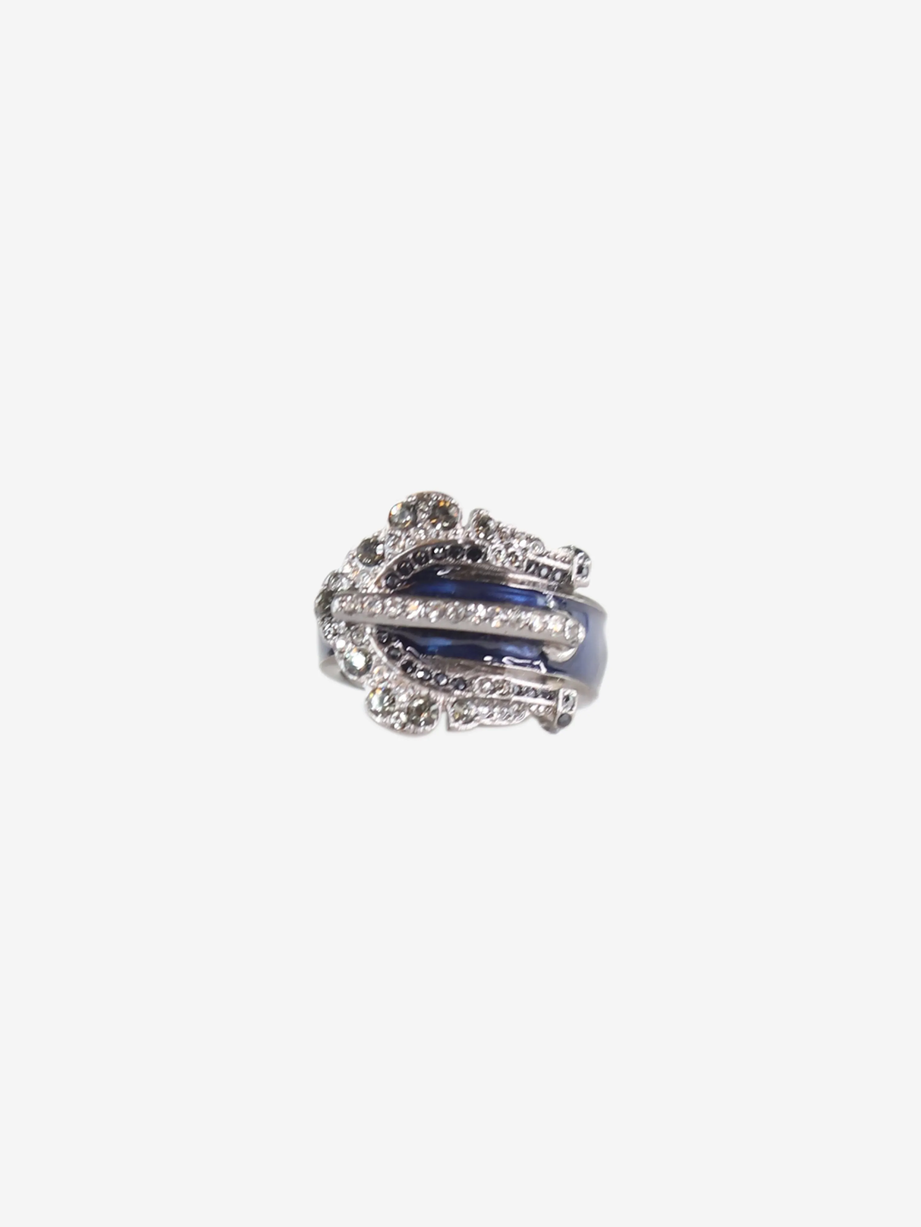 Blue bejewelled ring - size 9