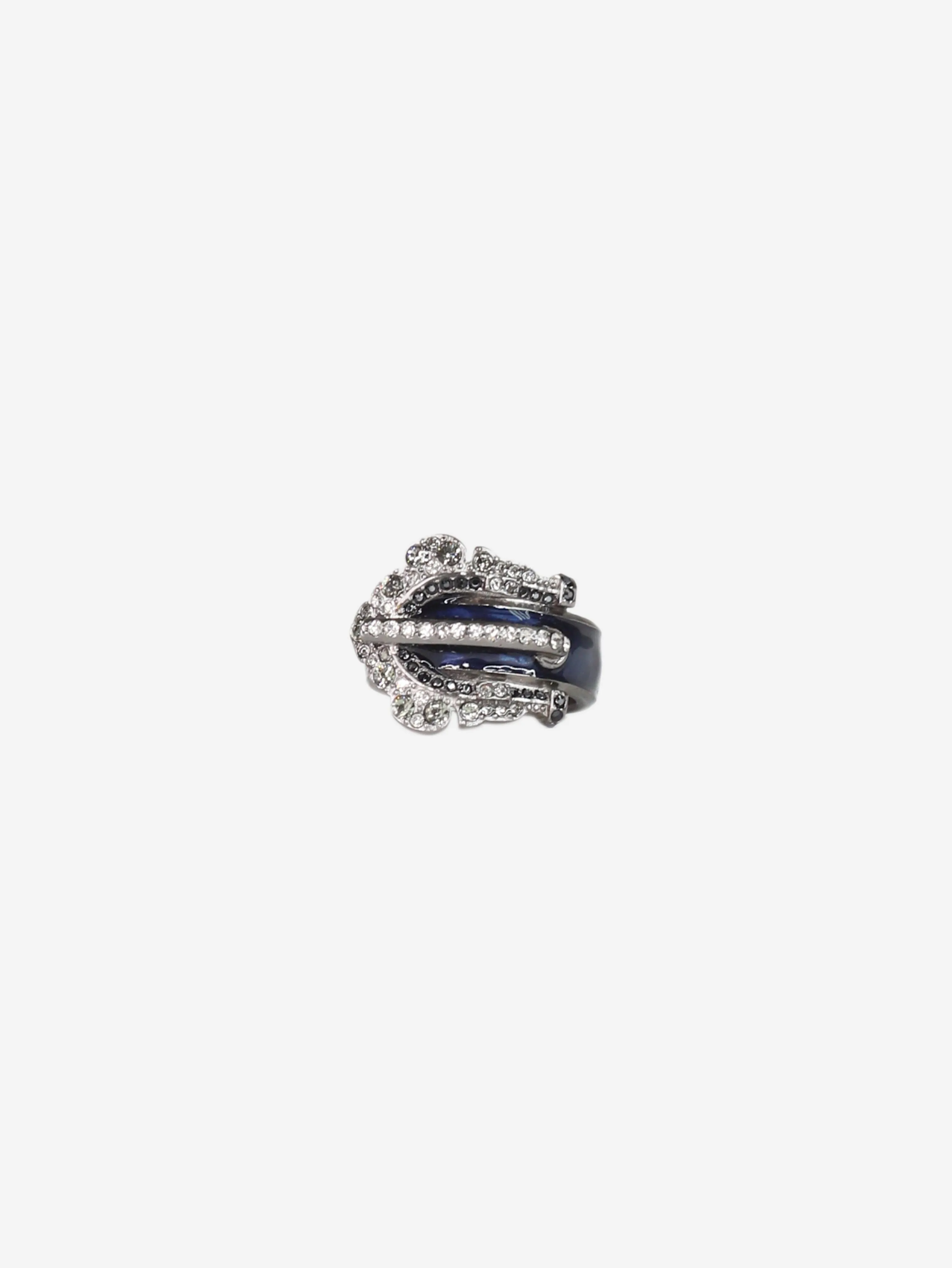 Blue bejewelled ring - size 9