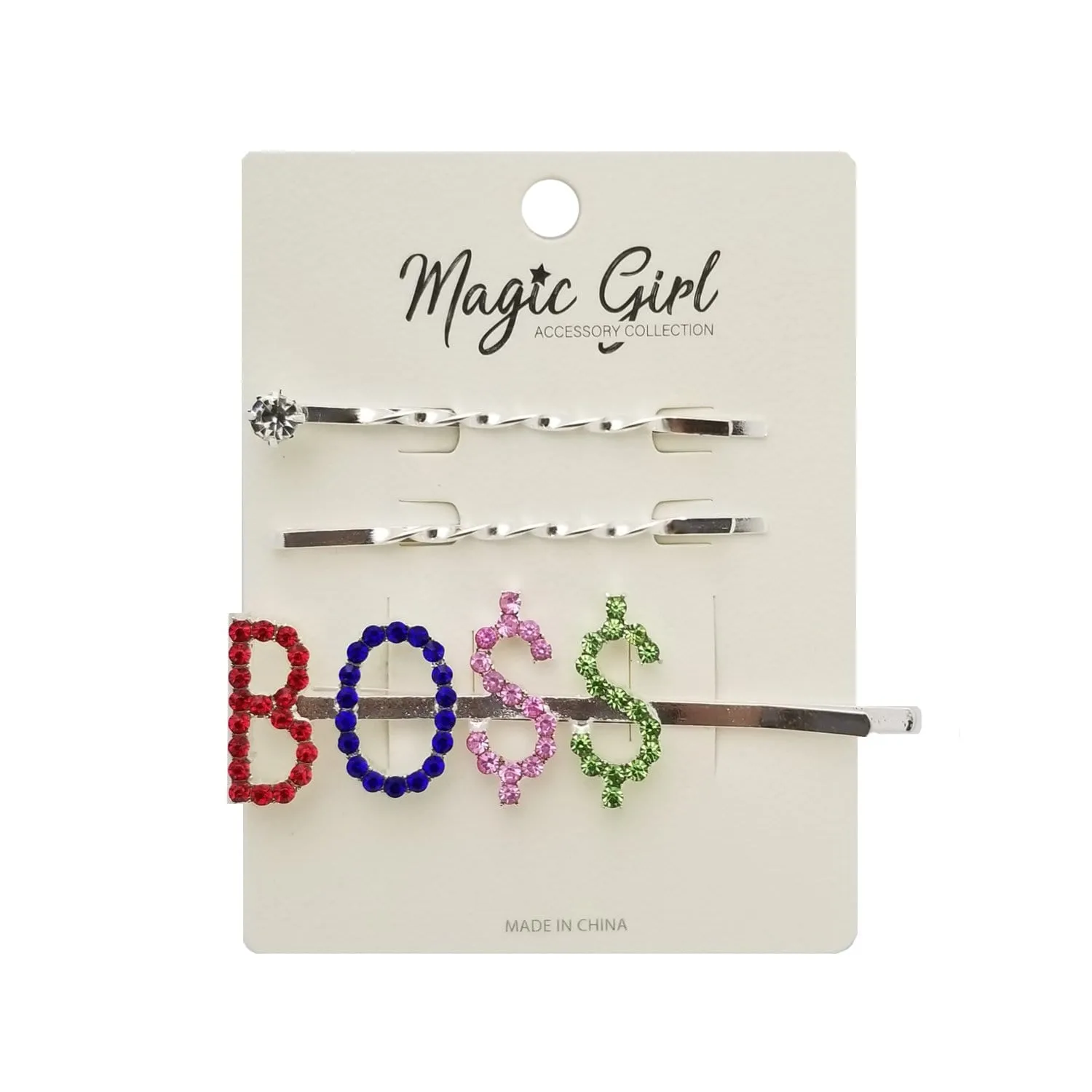 BO$$ 2 | Colorful Rhinestone Hair Pin 3PCS