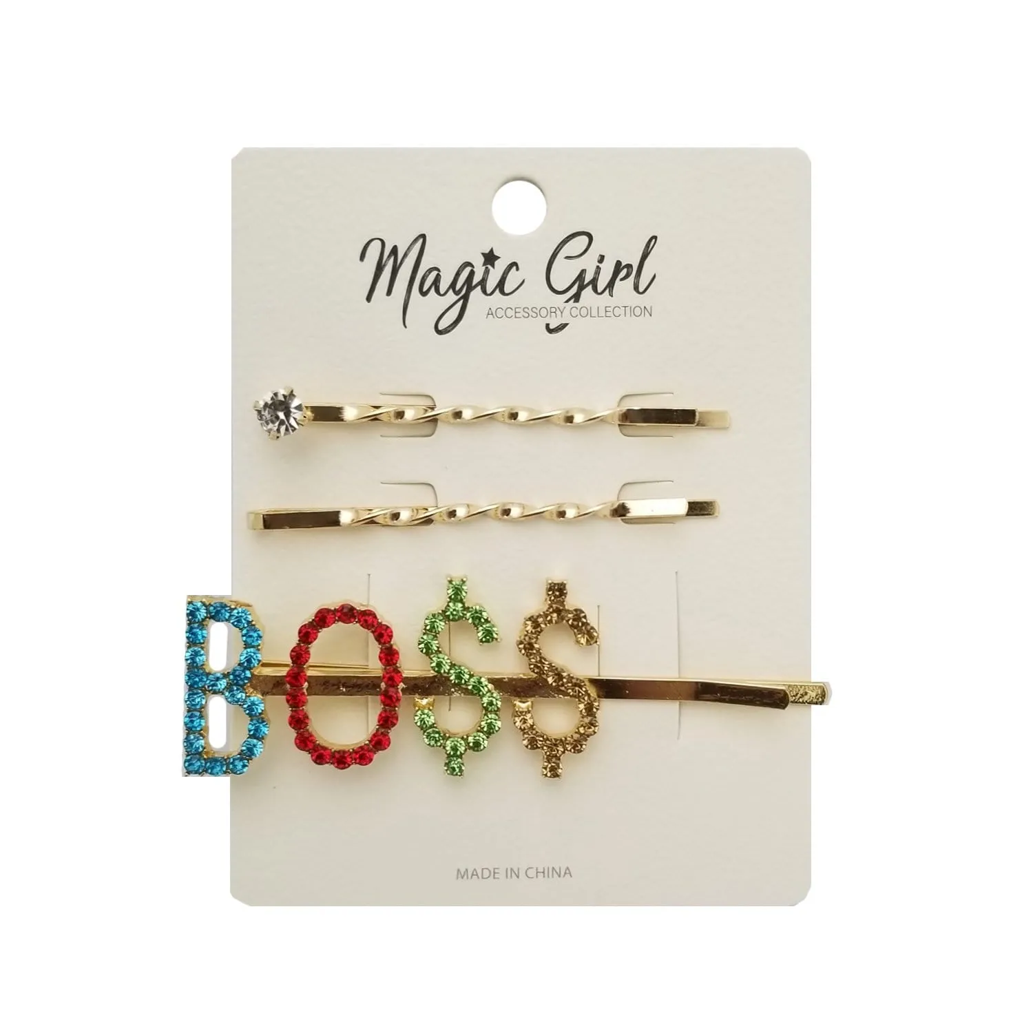 BO$$ 2 | Colorful Rhinestone Hair Pin 3PCS