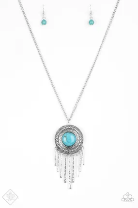 Bon Voyager Turquoise Blue and Silver Necklace - Paparazzi Accessories