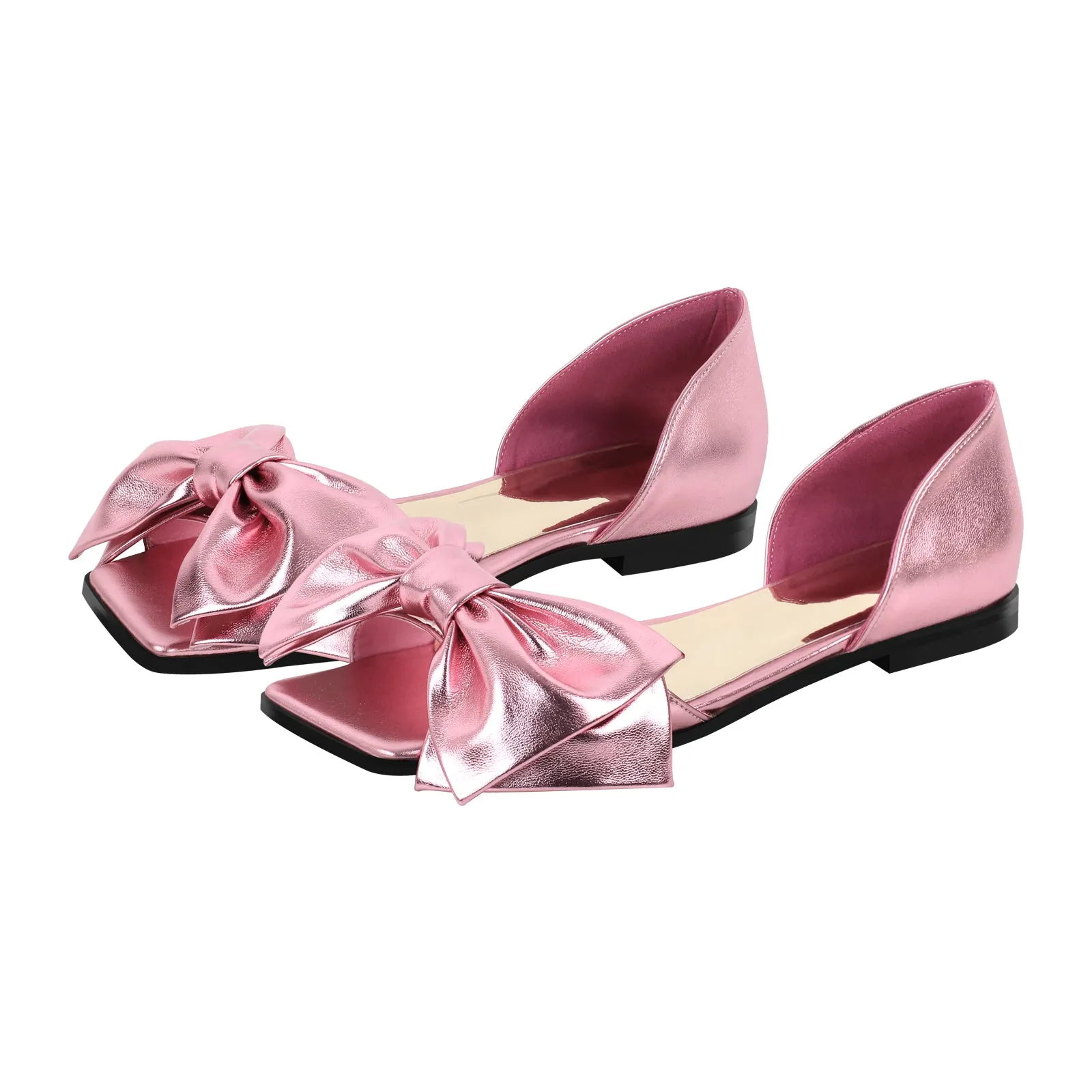 Bow Square Toe Flats