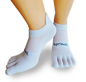 Bprimal Everyday Five-Toe Socks - No-Show - Regular Weight - White