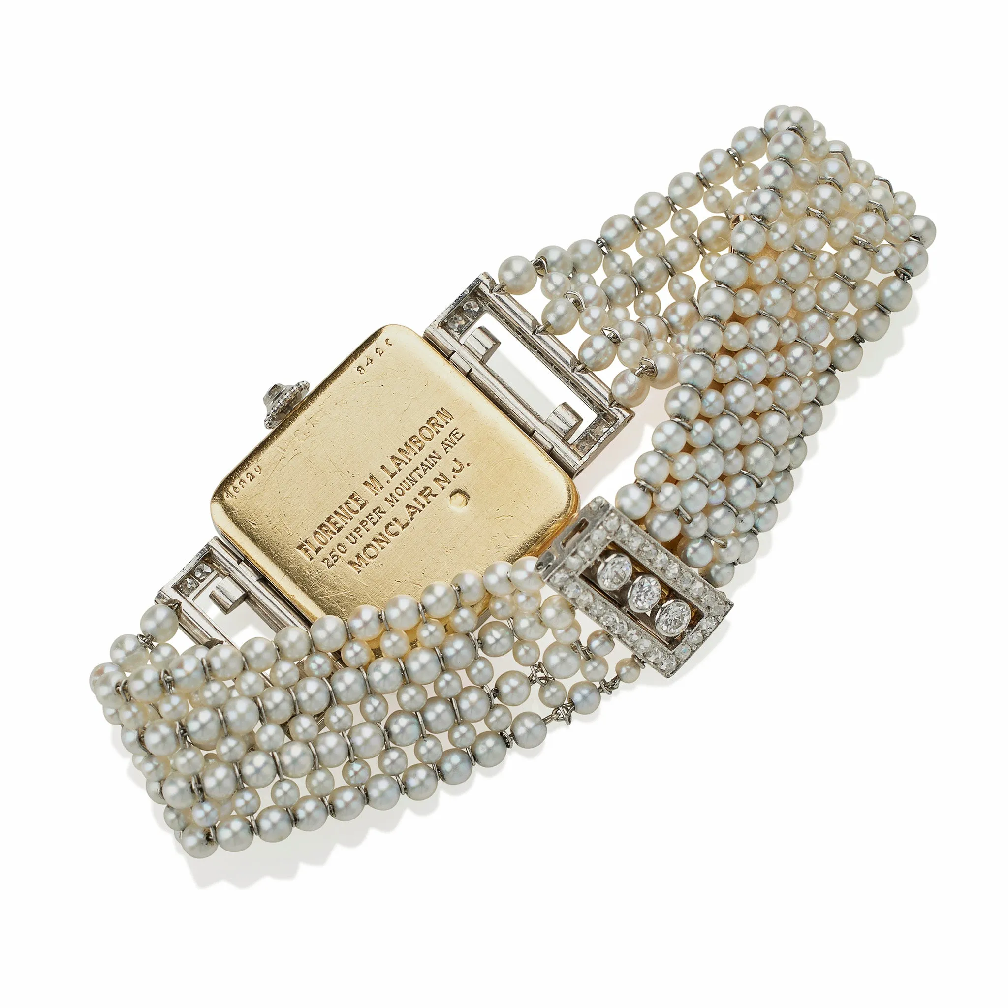 Cartier Paris and Edmond Jaeger Seed Pearl and Diamond Wristwatch