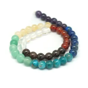 Chakra 8mm Round Large Hole Bead Strand - 15-16 inch