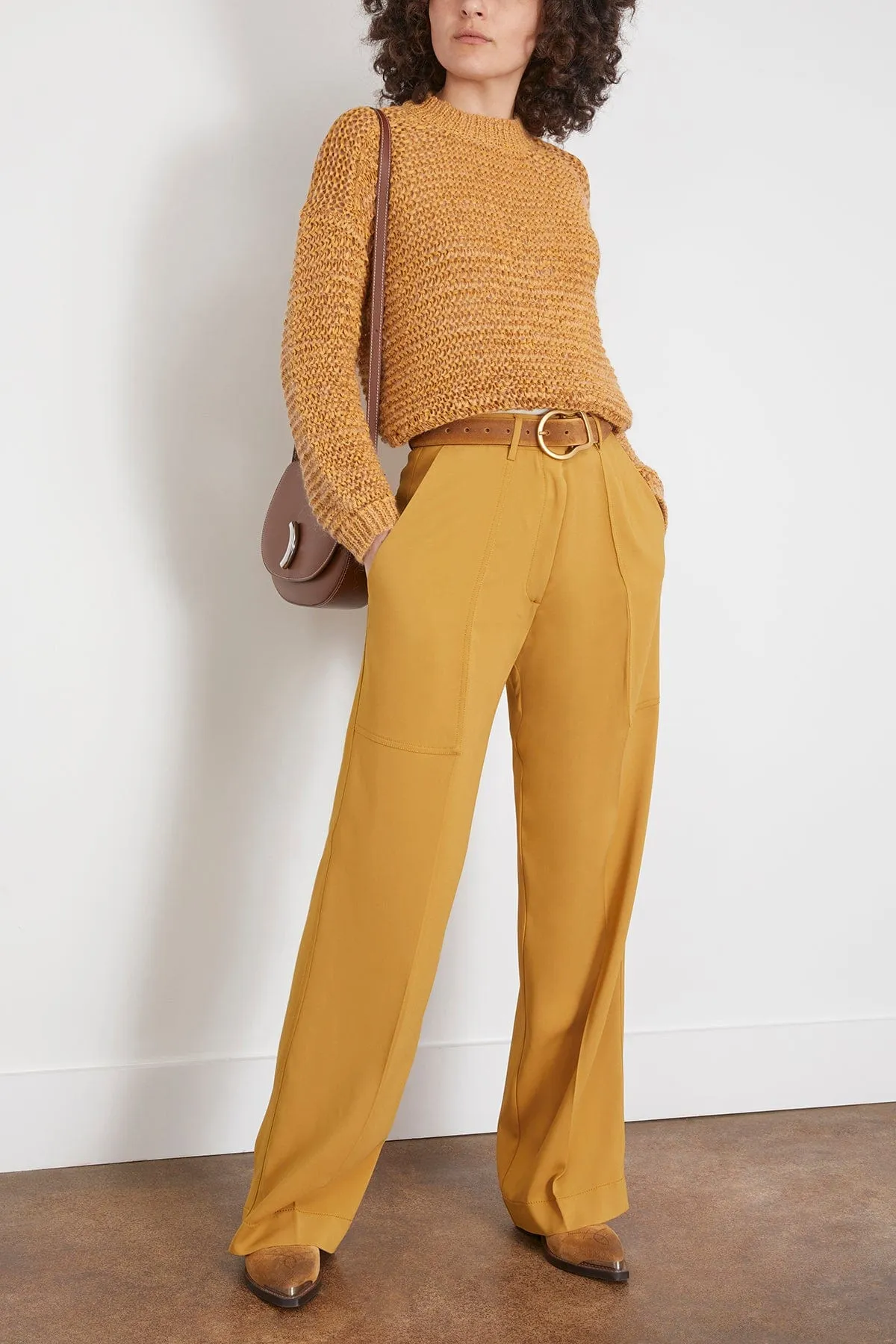 Chamois Tape Roundneck Sweater in Honey