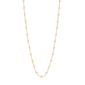 Child Classic Gigi Baby Pink necklace, Yellow Gold, 13"