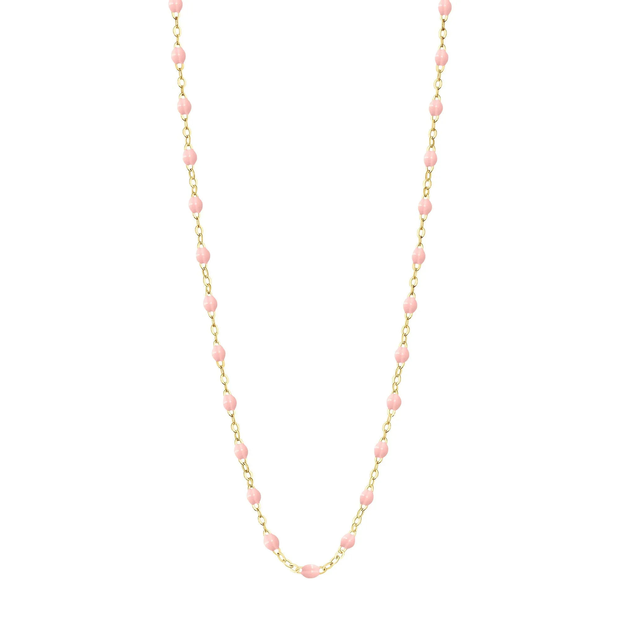 Child Classic Gigi Baby Pink necklace, Yellow Gold, 13"