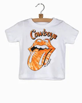 Children's Rolling Stones Cowboys Tie Dye Lick White Tee