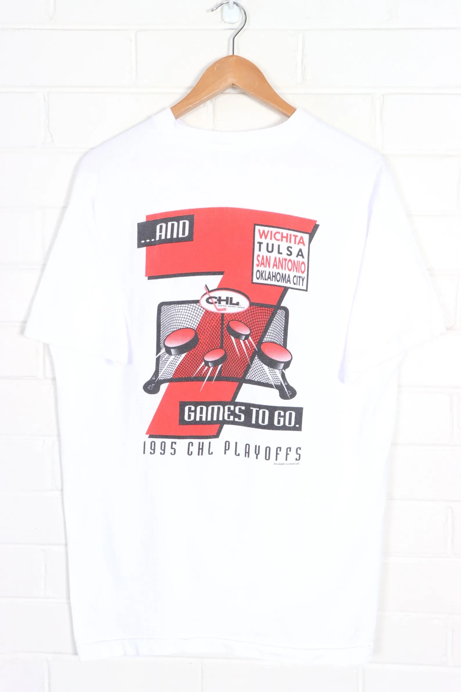 CHL 1995 Hockey Playoffs Single Stitch Front Back Tee (L)