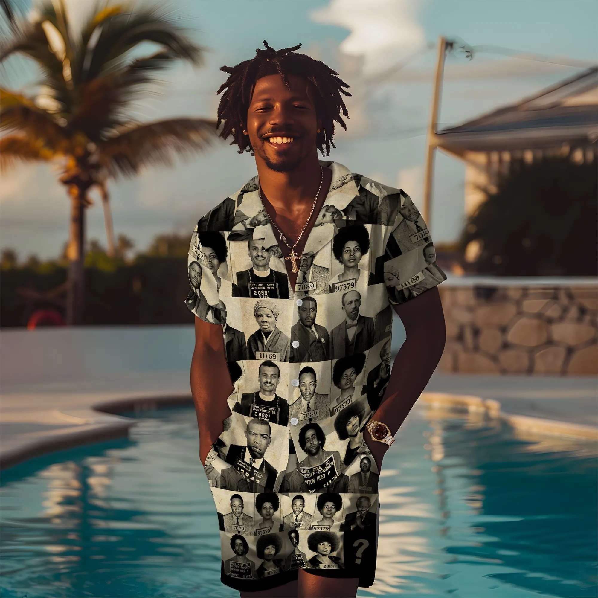 Civil Rights Leaders Hawaiian Shirt And Shorts Set