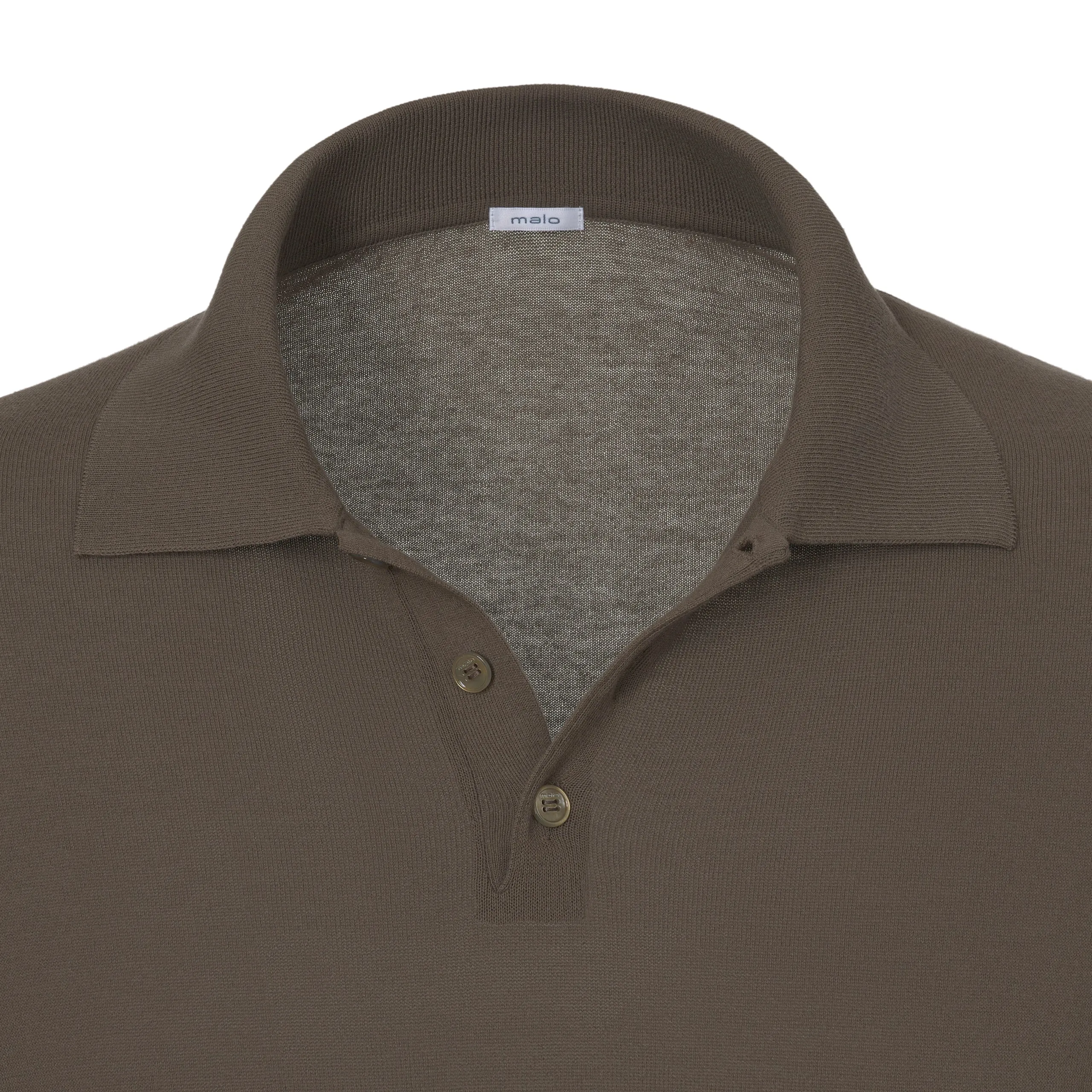 Cotton Polo Knit-Shirt in Earth Brown