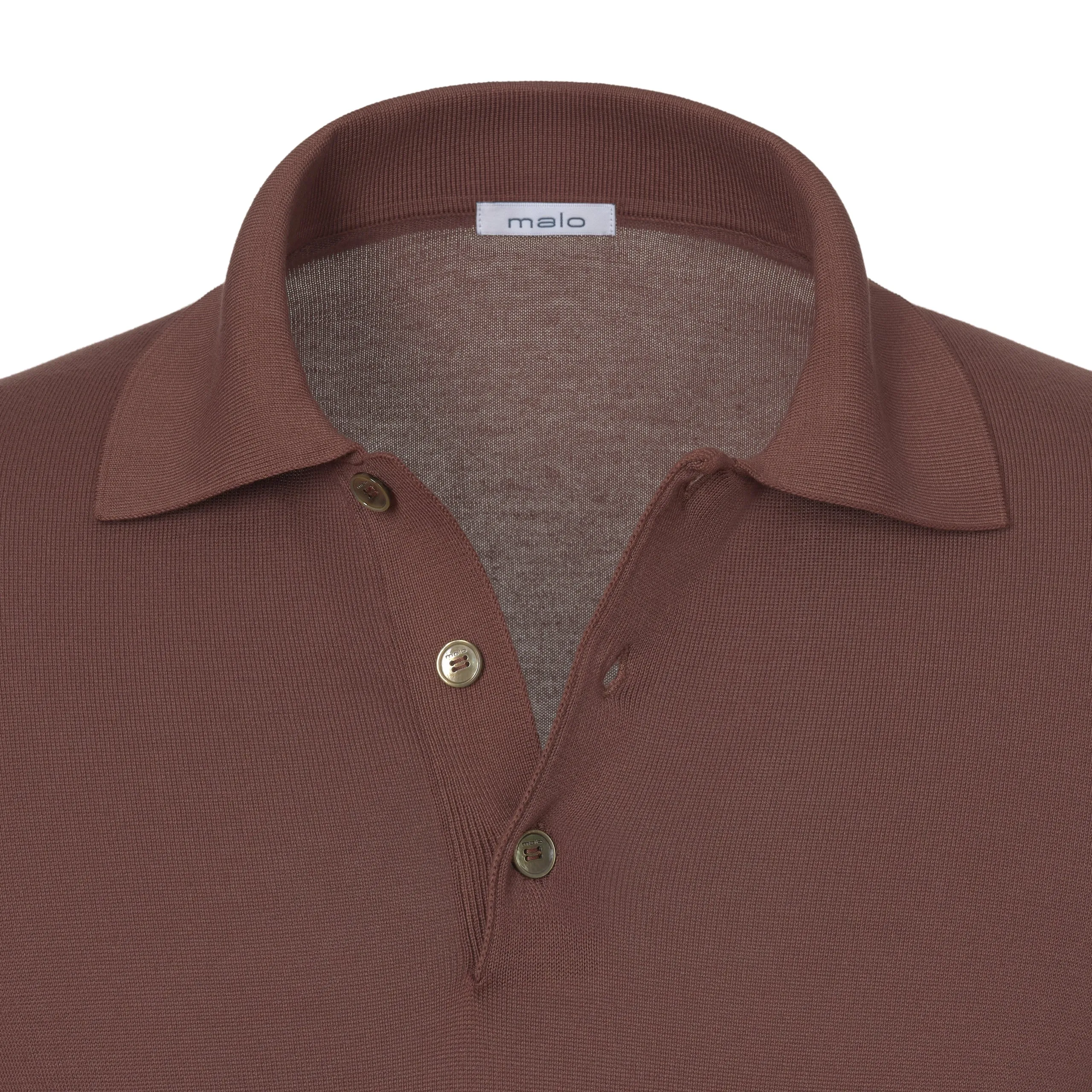 Cotton Polo Shirt in Dark Mauve