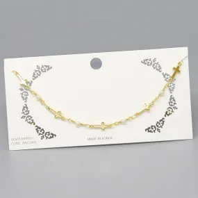 Cross & Pearl Station Short Chain Necklace