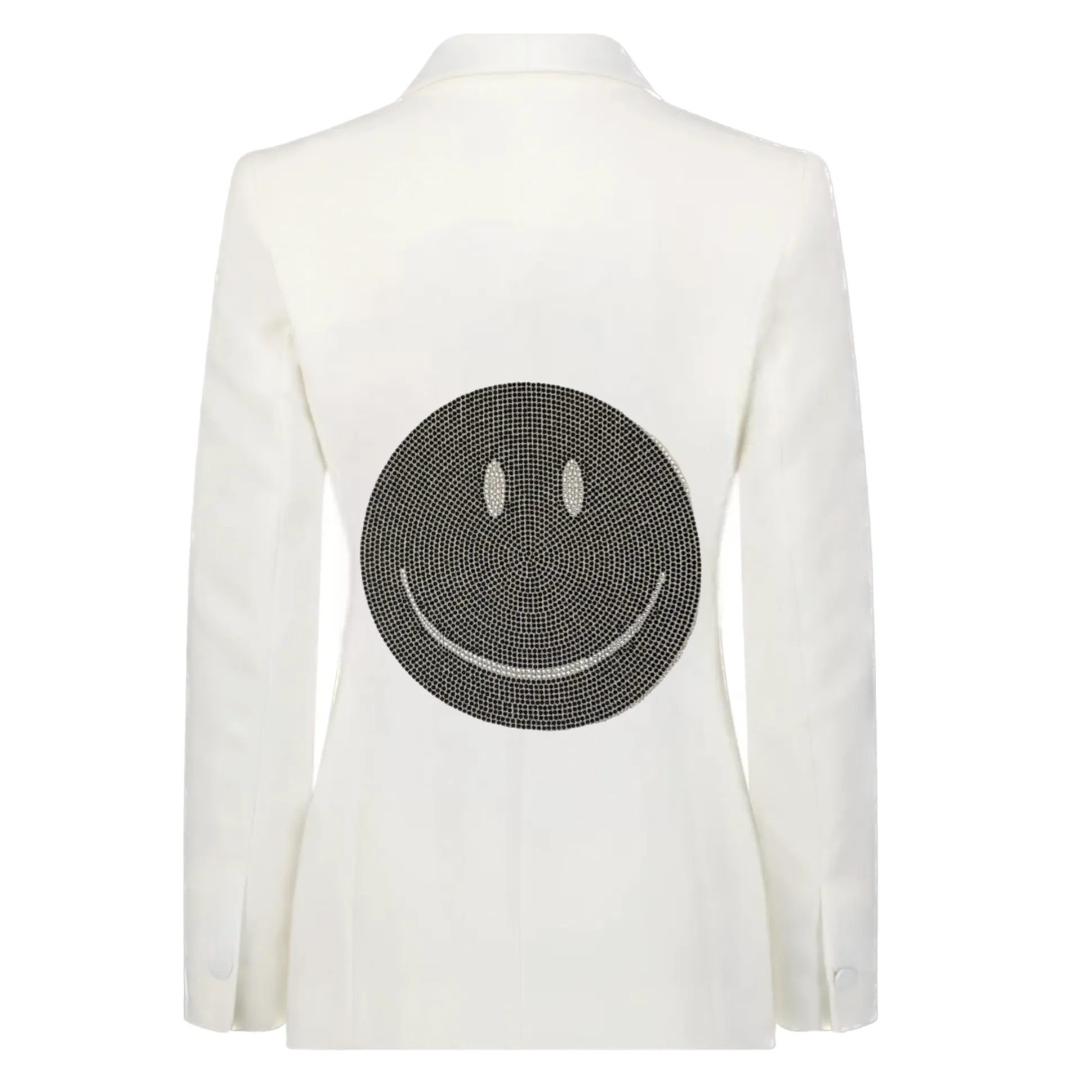 Crystal Black Smile Blazer - White