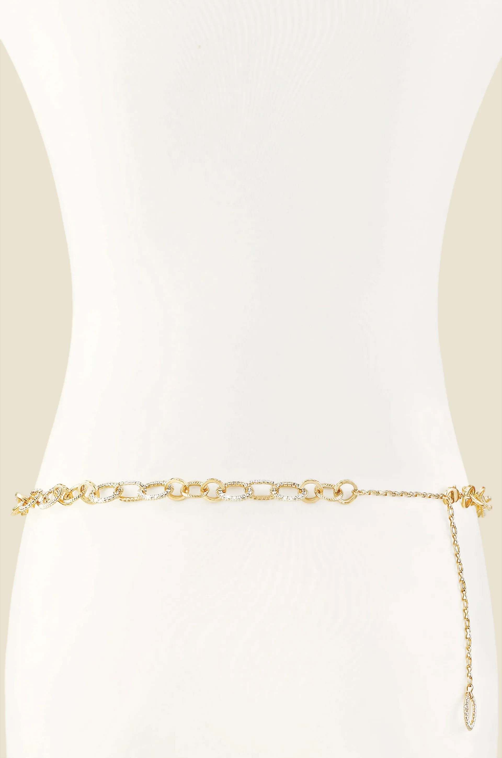 Crystal Link Belt in Clear & Gold