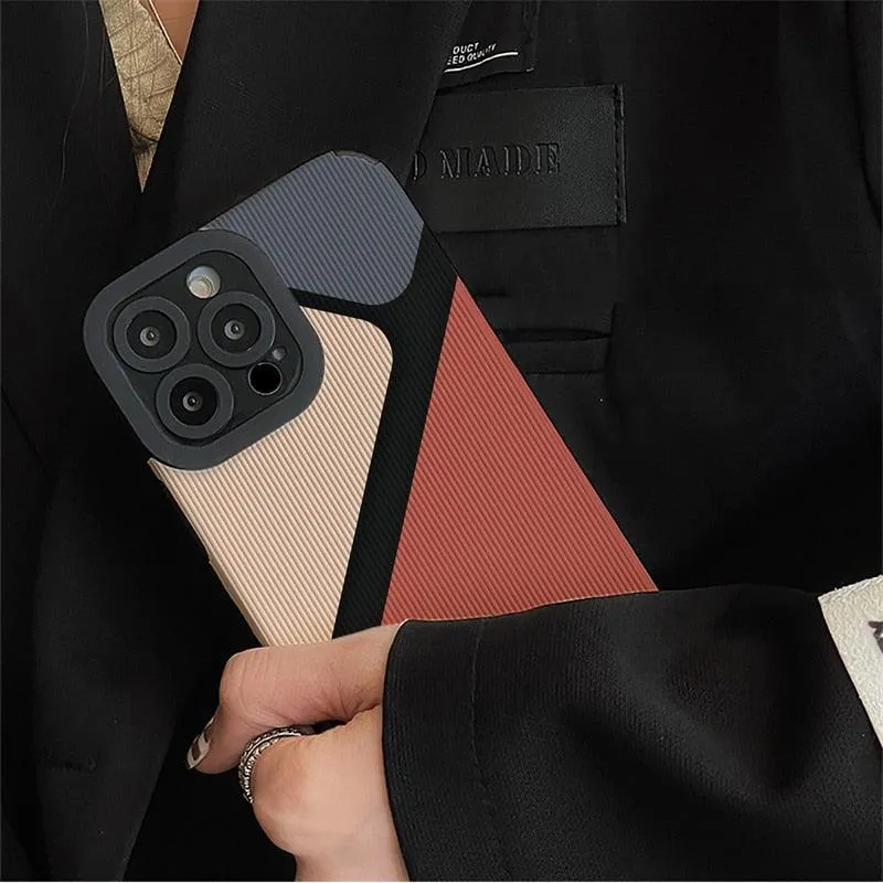 Cute Block Triangle Phone Case for iPhone 7, 8 Plus, X, XR, XS Max, 11, 12, 13, 14 Pro Max, 14 Plus, and 12, 13 Mini – Cover