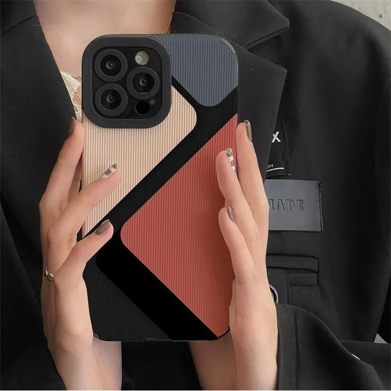 Cute Block Triangle Phone Case for iPhone 7, 8 Plus, X, XR, XS Max, 11, 12, 13, 14 Pro Max, 14 Plus, and 12, 13 Mini – Cover