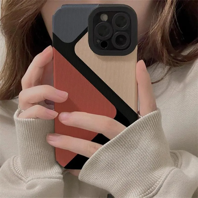 Cute Block Triangle Phone Case for iPhone 7, 8 Plus, X, XR, XS Max, 11, 12, 13, 14 Pro Max, 14 Plus, and 12, 13 Mini – Cover