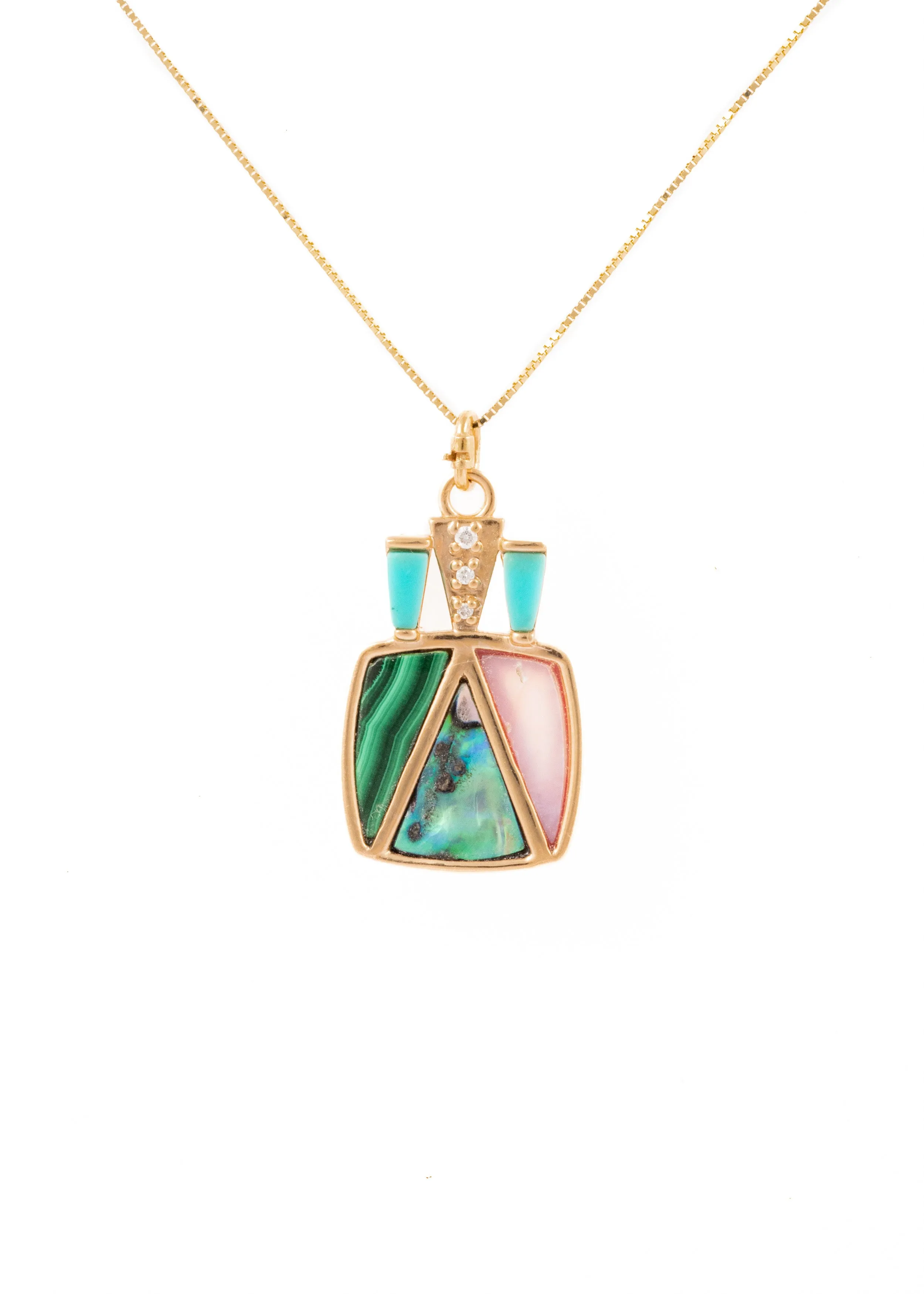 Deco Charm w/ Abalone Necklace