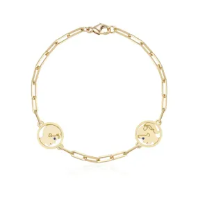 Delicate Two Silhouettes Bracelet