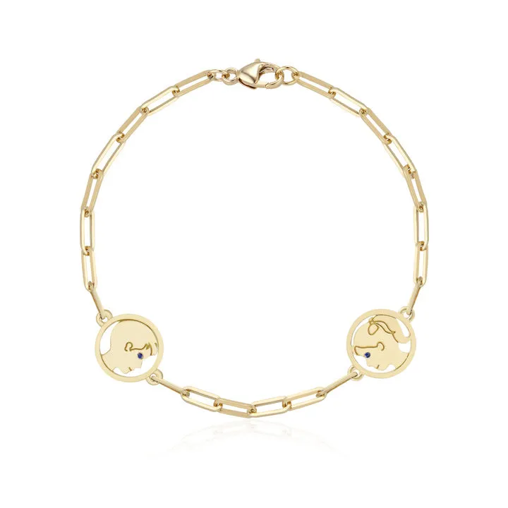 Delicate Two Silhouettes Bracelet