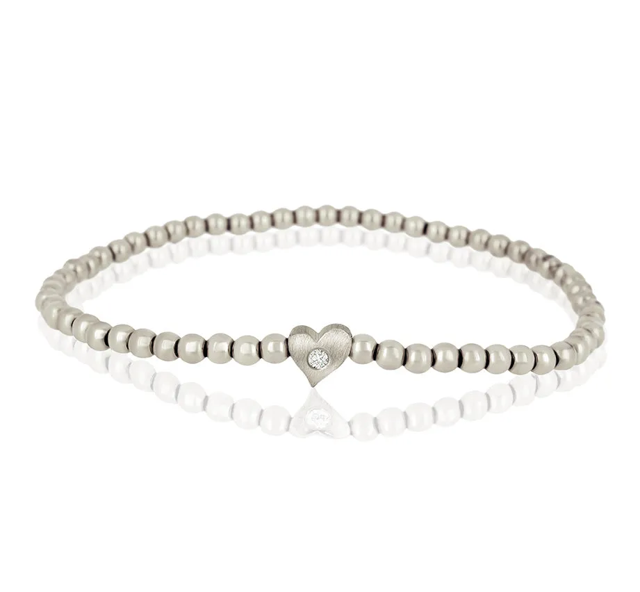 Diamond@Heart Bead Bracelet