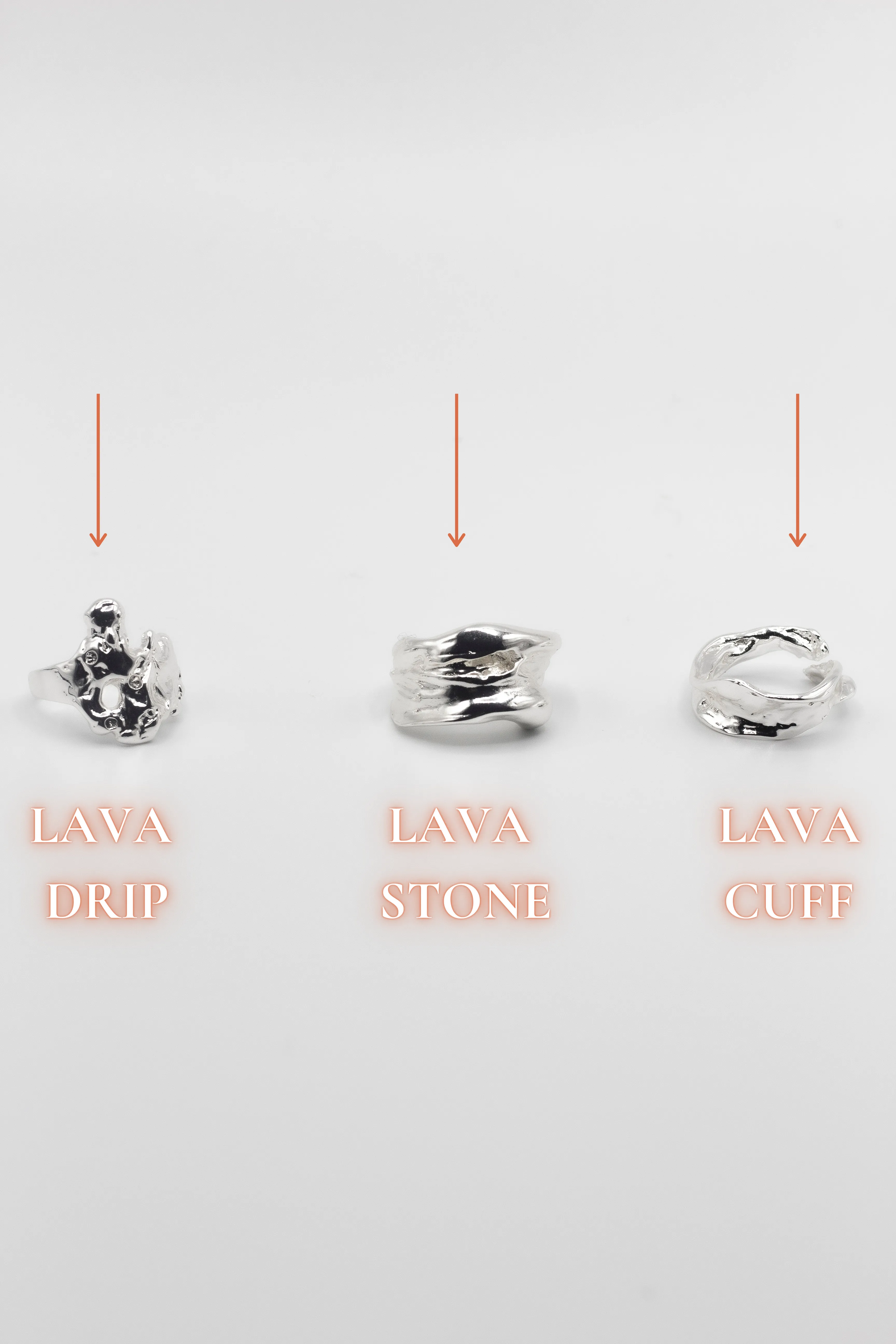 Ella Lava Ring Trio (Set of 3)