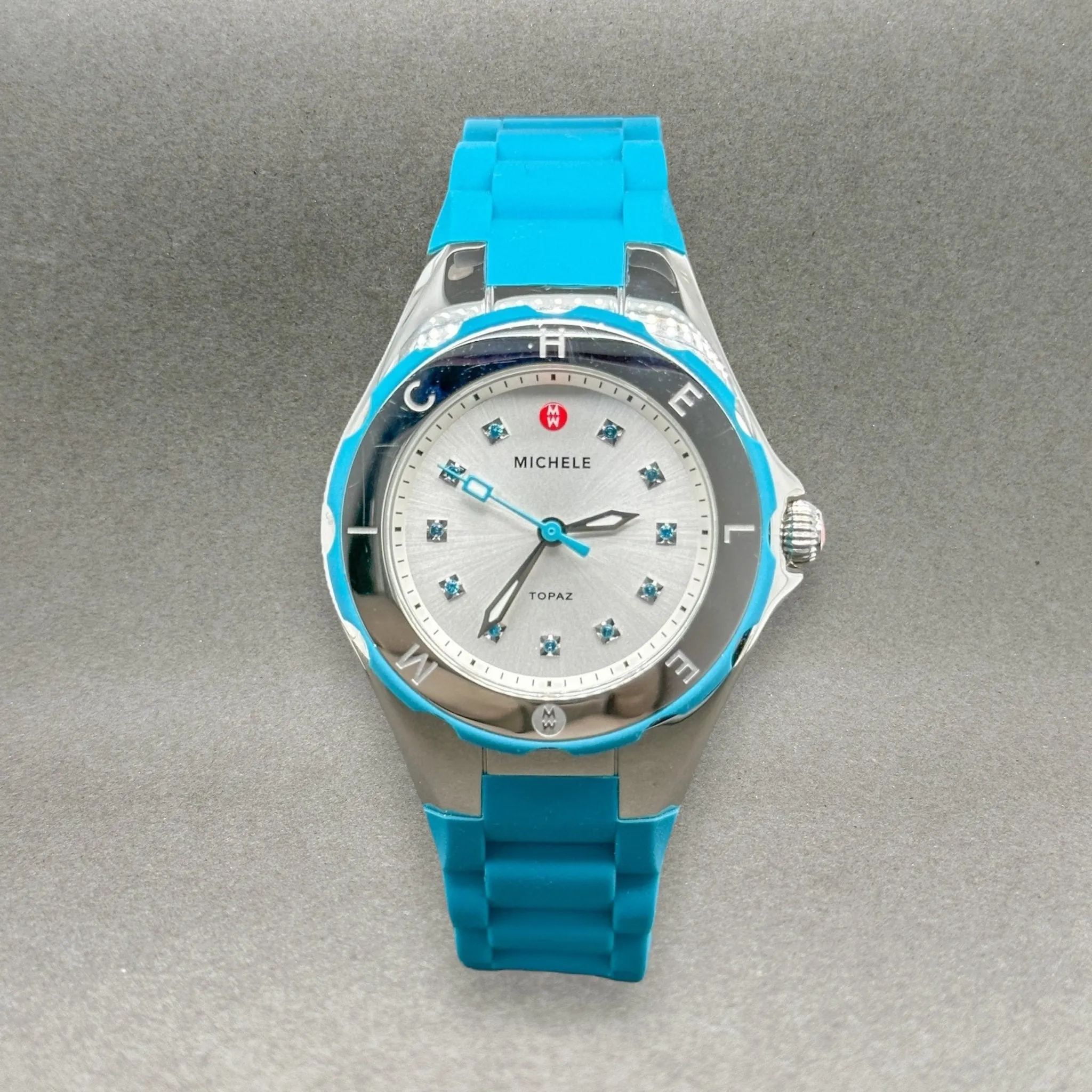 Estate Michele Tahitian Jelly Bean 0.05ctw Blue Topaz Women’s Quartz Watch Ref#MWW12P000005