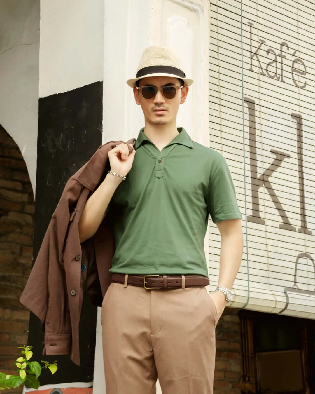 Ezio Polo Shirt - Forest Green One-Piece Collar