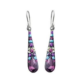 Firefly Mosaic Amethyst Crystal Teardrop Earrings